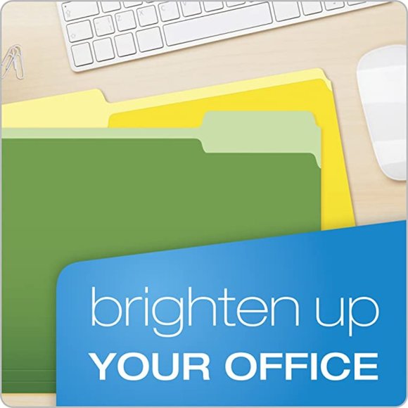 Pack of 36 Bright Green, Yellow, Red and Blue Letter Size File Folders - Picture 5 of 7